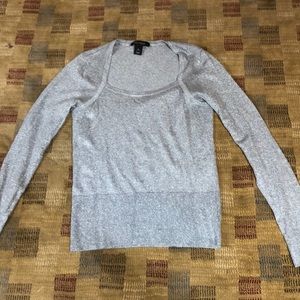 Silver Long Sleeve Top